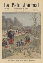 Fahrradtruppen der französischen Armee bei Manövern